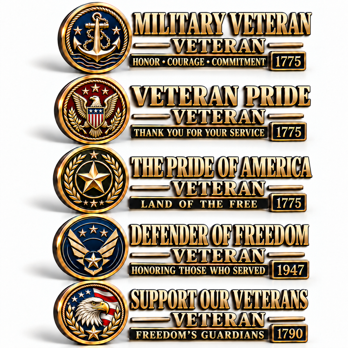 ๐บ๐ธ๐๏ธ Veteran Honor 3D Metal Car Emblem โ A Tribute to Service & Pride
