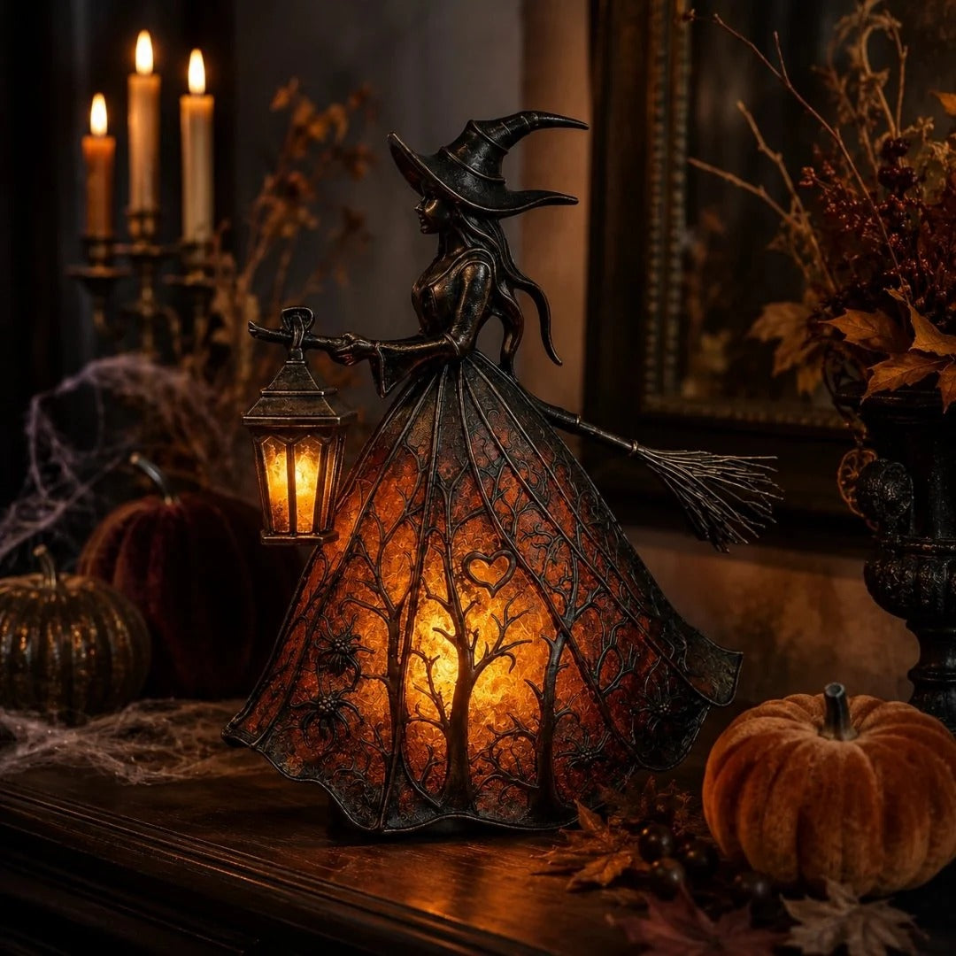🧙🏻♀️Halloween Witch Lamp Ornament | Illuminated Desktop Decor for Spooky Vibe