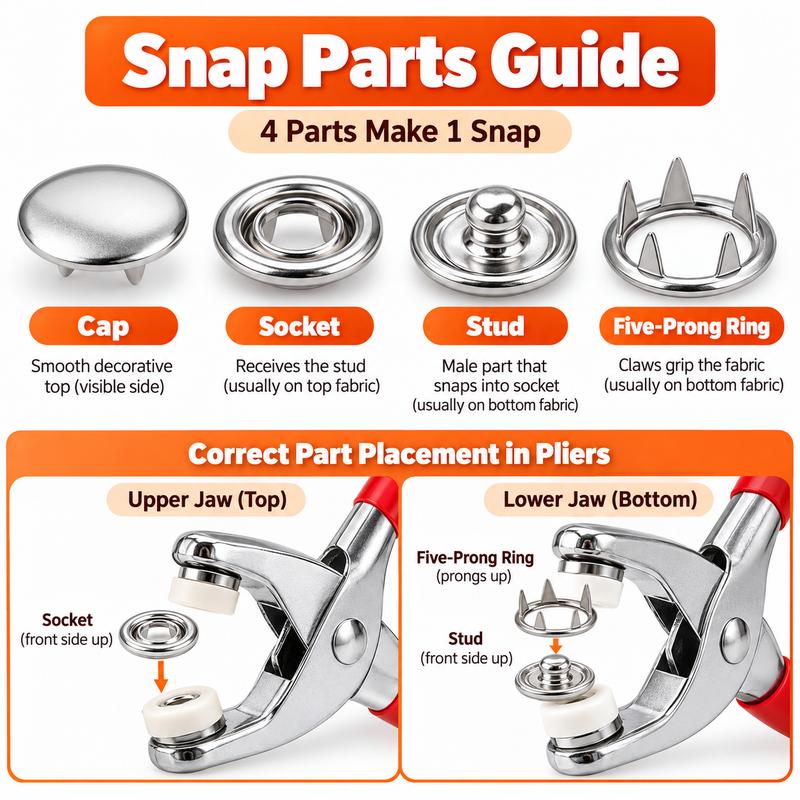 🧵 100Pcs Invisible Colored Metal Buckle & Manual Pressure Pliers | Quick Clothing Repair & DIY
