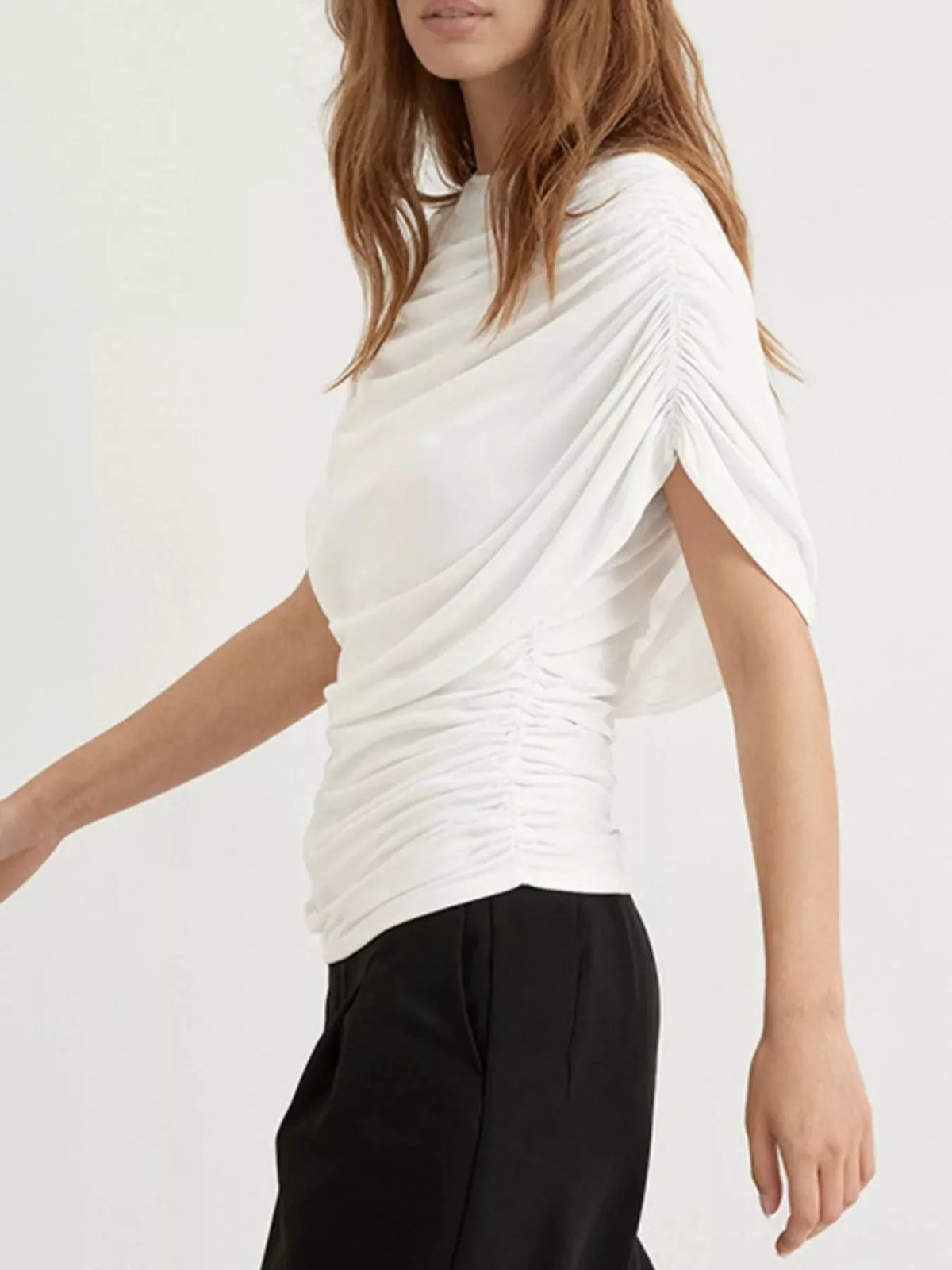 Ruched Short Sleeve Top