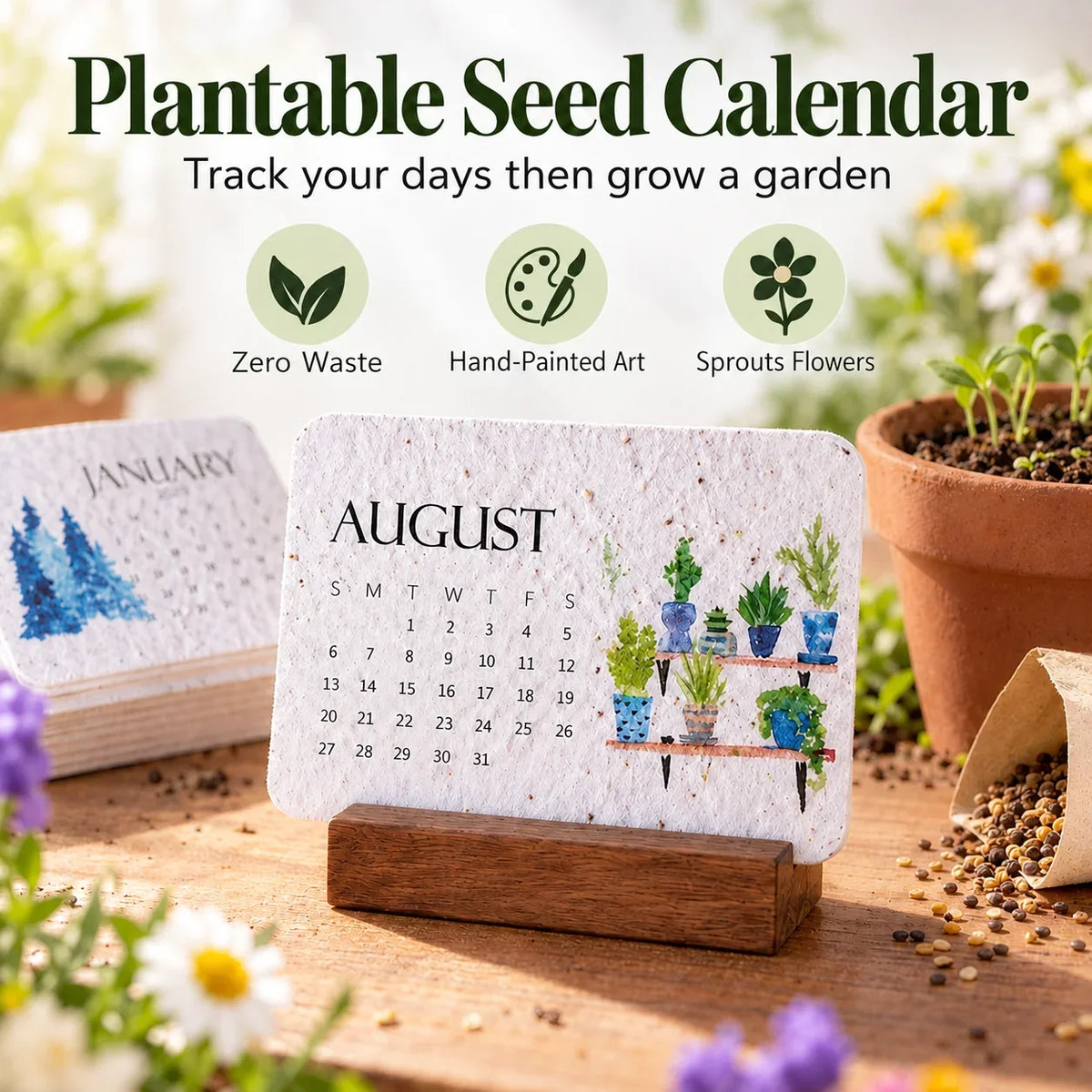 ✨Early Holiday Sale 50% OFF🌱Eco-Friendly Plantable “Timeless” Seed Calendar 2027
