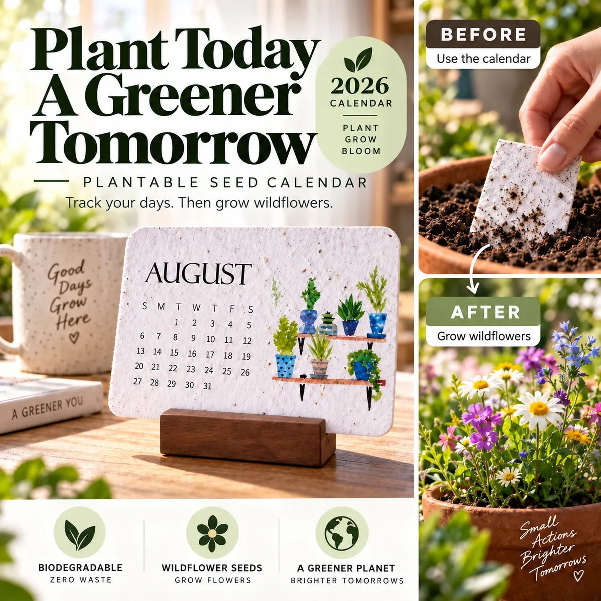 ✨Early Holiday Sale 50% OFF🌱Eco-Friendly Plantable “Timeless” Seed Calendar 2027