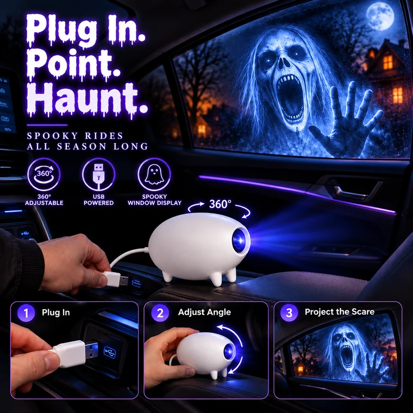 🎃 👻 Haunt Halloween Window Projector-360° Adjustable Stand for Home Decor 🎃