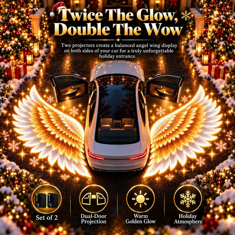 🎄 BUY 1 GET 1 FREE 🎁 Guardian Wings™ – Christmas Angel Wing Car Door Projector Lights (2-Pack) ✨