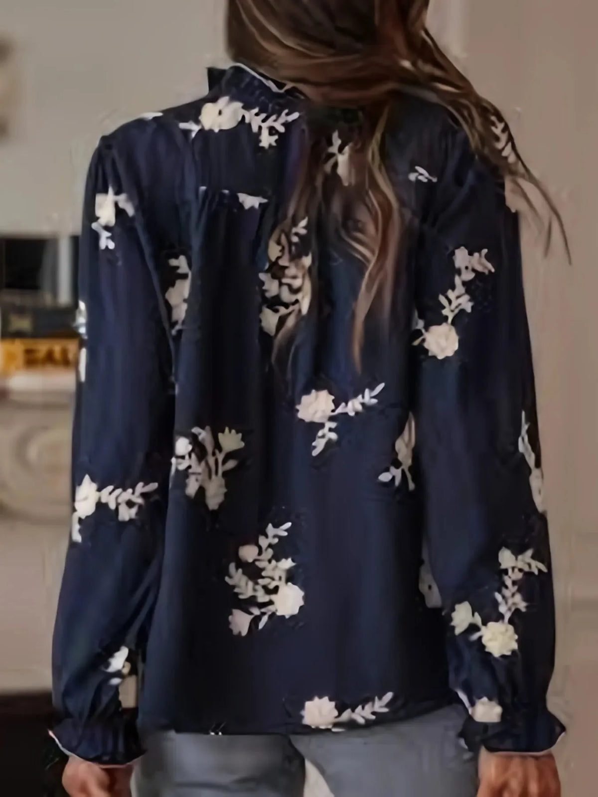Flower Button Up Long Sleeve Shirt