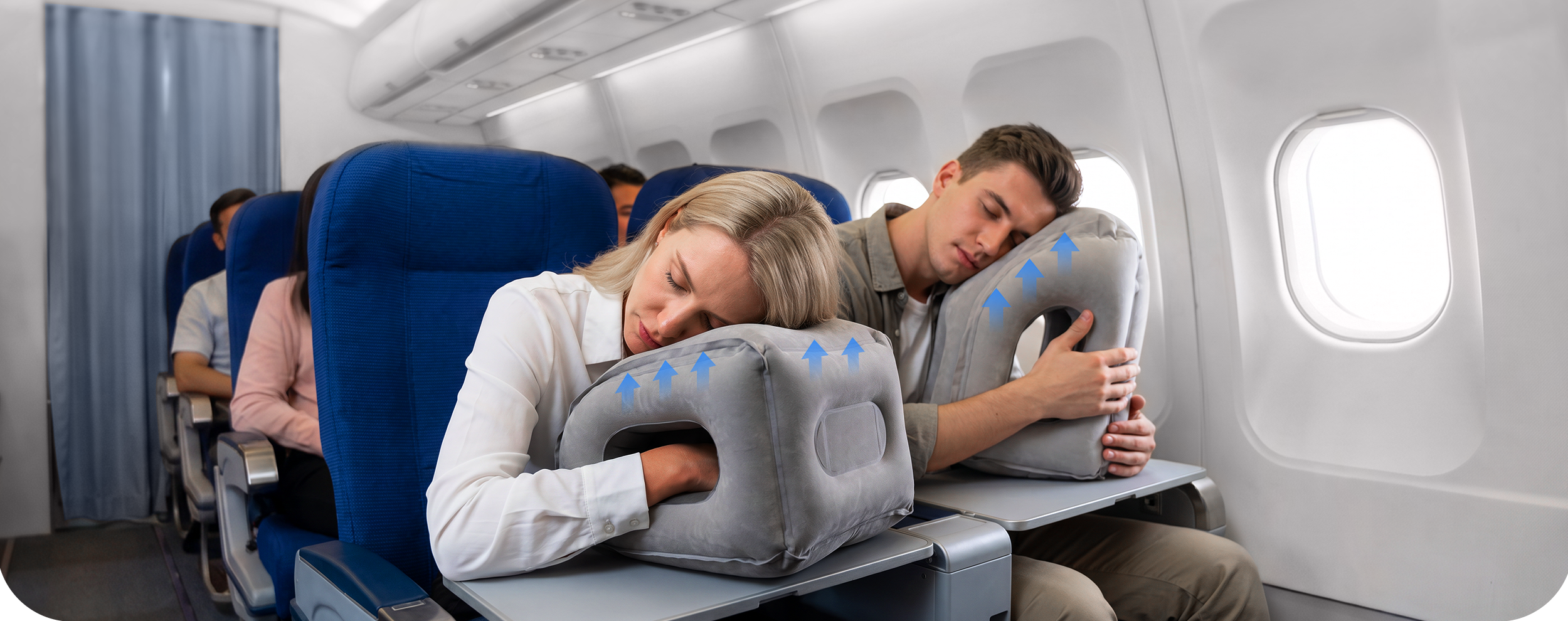 360 degree total support inflatable travel pillow