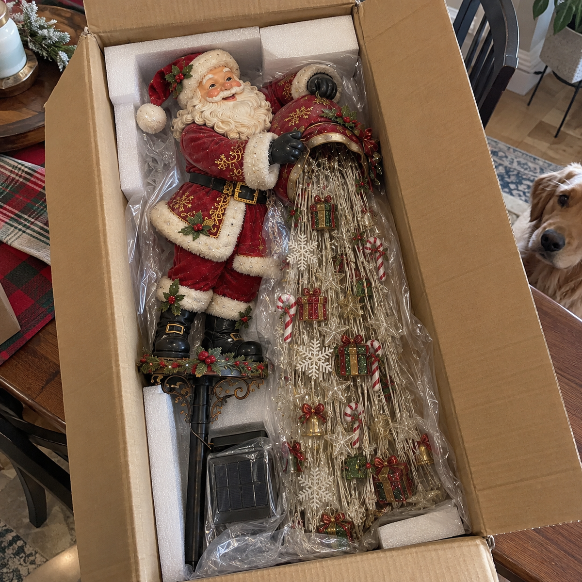 🎄 Weihnachtliche Sternenlichtkaskade – Solarbetriebene LED-Gartenstecker
