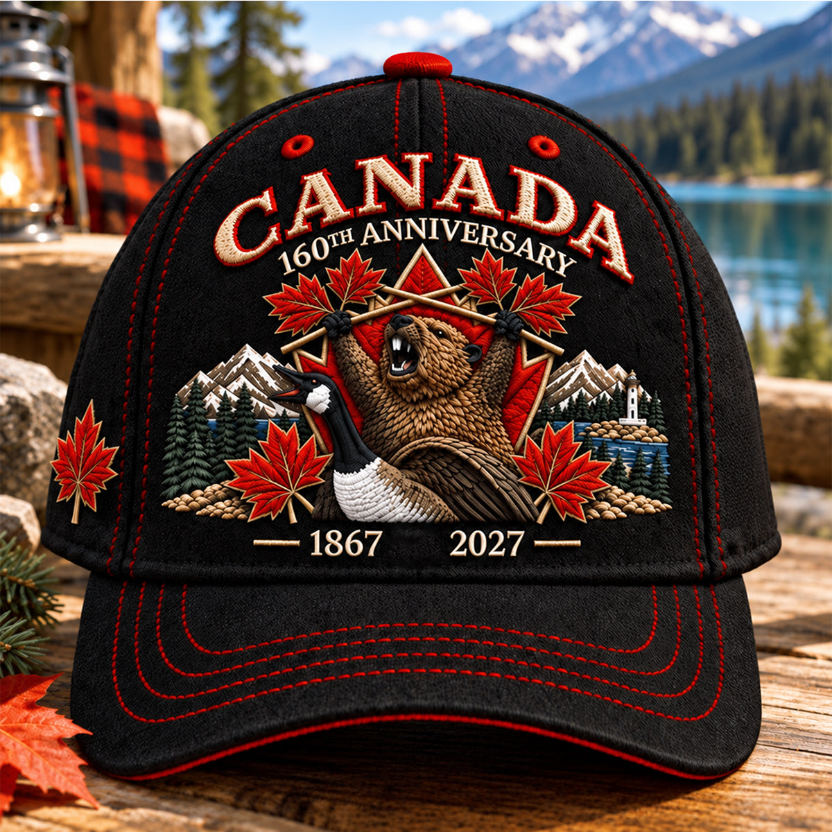 🍁 Canada 160th Anniversary 1867–2027 – Premium Embroidered Heritage Cap (100% Cotton)